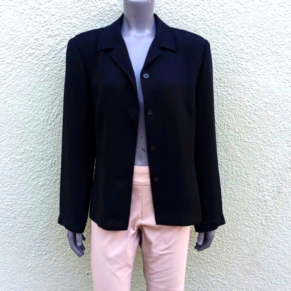 FIRST ISSUE LIZ CLAIBORNE LADIES BLACK (4) BUTTON JACKET/BLAZER (INDONESIA) - Picture 1 of 17